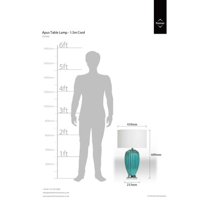 Apus Ceramic Table Lamp in Turquoise