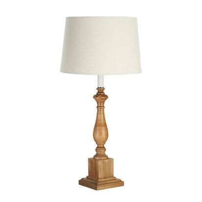 Emely Candle Table Lamp with Wooden Square Base