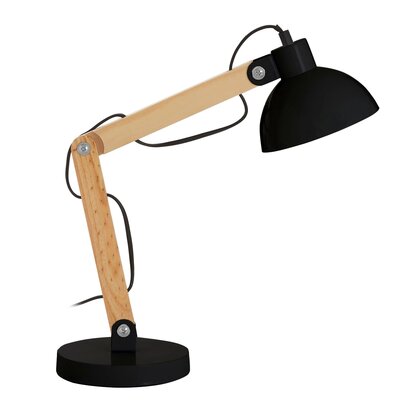 Aluwick Black Metal and Wood Table Lamp
