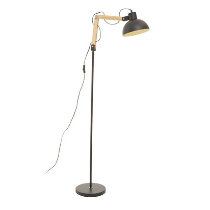Talagate Black Wood and Metal Floor Lamp