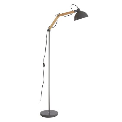 Talagate Grey Wood And Metal Floor Lamp