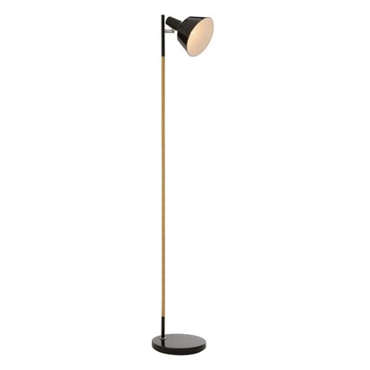 Keningate Black Metal and Wood Floor Lamp