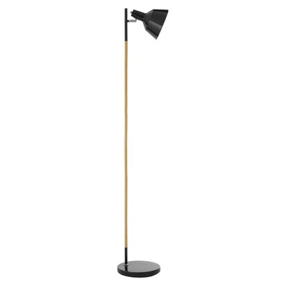 Keningate Black Metal and Wood Floor Lamp