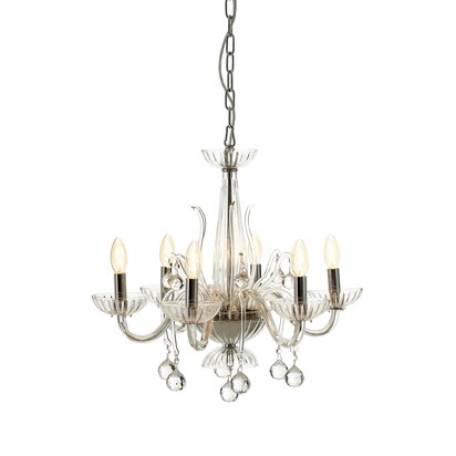 Belenmere 6 Bulb Clear Crystal Glass Chandelier