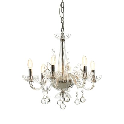 Belenmere 6 Bulb Clear Crystal Glass Chandelier