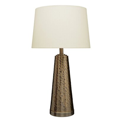 Spiridon Antique Brass Finish Table Lamp with Cream Shade