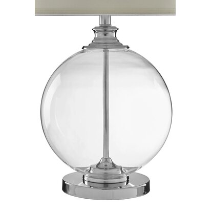 Edna Small Round Glass Table Lamp Ivory Silk Shade