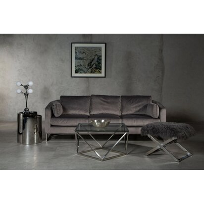 Heba Chrome 6 Light Table Lamp with Glass Shades