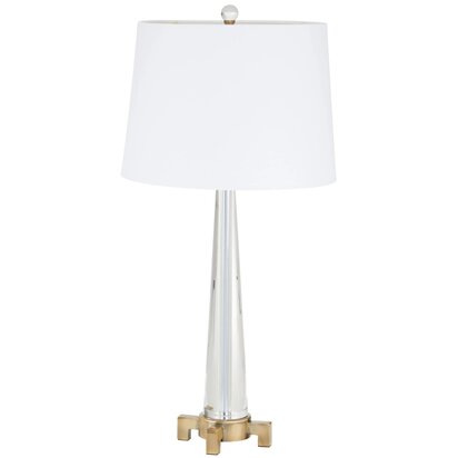 Hania Crystal Glass Table Lamp with Antique Brass Base