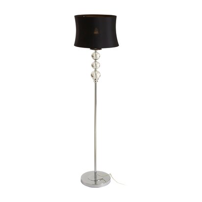 Hariot Chrome Finish with Black Shade Floor Lamp