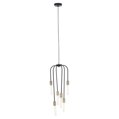 Lagona 6 Bulb Black Pendant Light