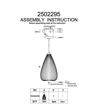 Deliwod Teardrop White Pendant Light