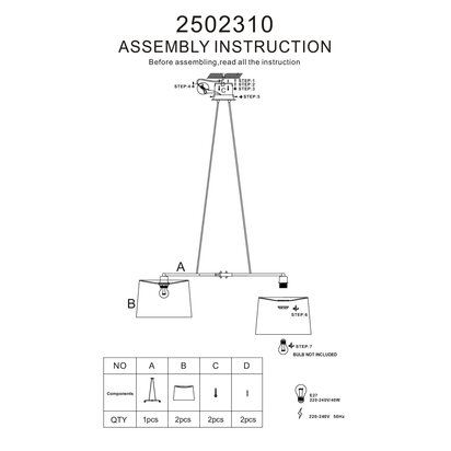 Leni 2 Bulbs Pendant Light