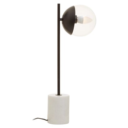 Revive Black Finish Metal Table Lamp with Marble Base