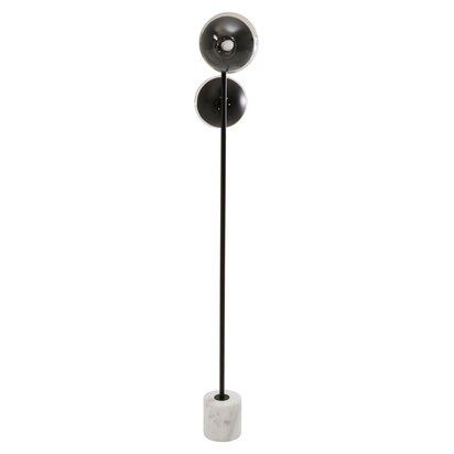 Revive Two Light Black Floor Lamp with Marble Base