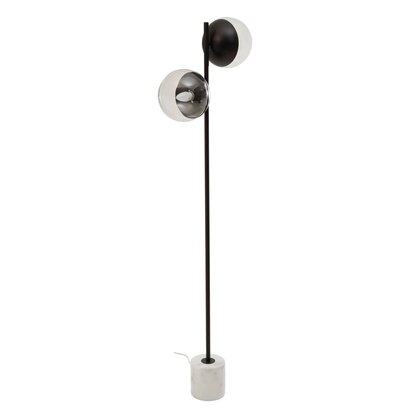 Revive Two Light Black Floor Lamp with Marble Base