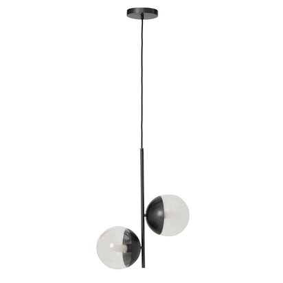 Melelton Black Finish 2 Bulb Pendant Light