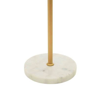 Revive Gold Finish Metal Floor Lamp with White Marble Base