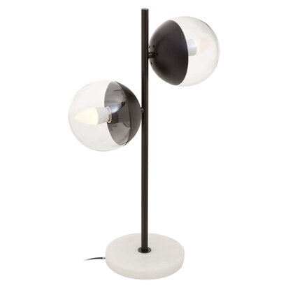 Revive Two Light Black Metal and Marble Table Lamp