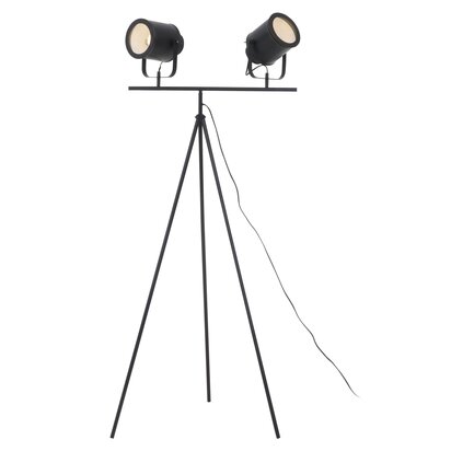 Stockholm Two Spotlight Matte Black Tripod Floor Lamp