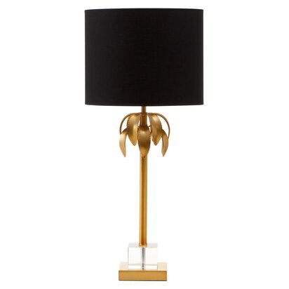 Herta Gold Finish Palm Tree Design Table Lamp