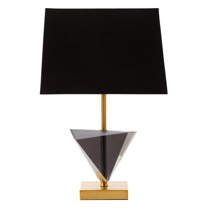 Halina Smoked Crystal Table Lamp with Gold Metal
