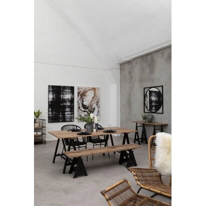 Hampstead Pine Wood And Iron Console Table