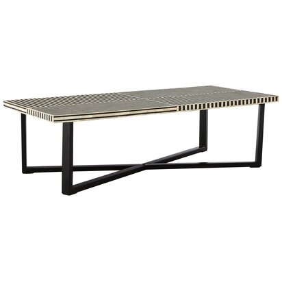 Boho Black and White Bone Inlay Coffee Table