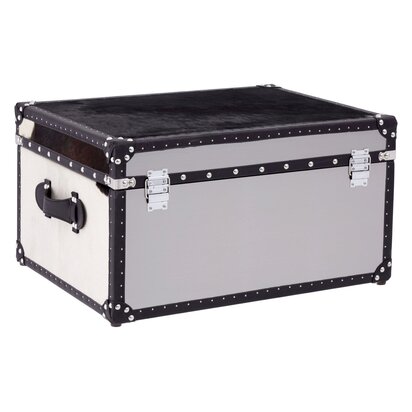 Kensington Townhouse Black And White Genuine Cowhide Storage Trunk