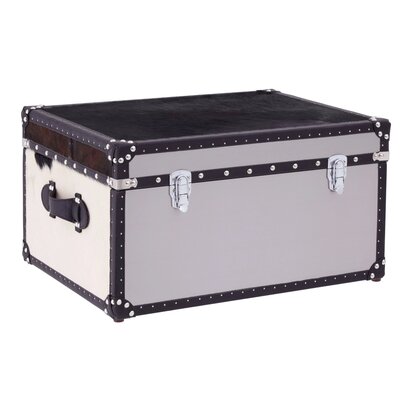 Kensington Townhouse Black And White Genuine Cowhide Storage Trunk