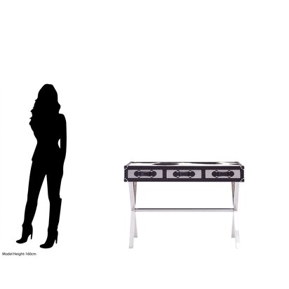 Kensington Townhouse Black And White Hair on Leather Console Table