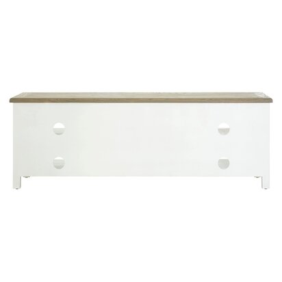 Hampstead White Media Unit with Oak Wood Top