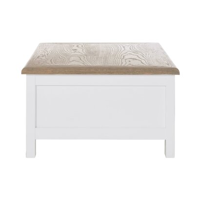 Hampstead White and Oak Wood Coffee Table with Drawers
