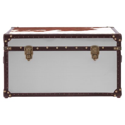Rosisfield Townhouse Brown And White Hair on Leather Storage Trunk