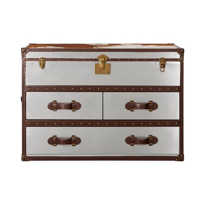 Rosisfield Townhouse Brown And White Cowhide Cabinet
