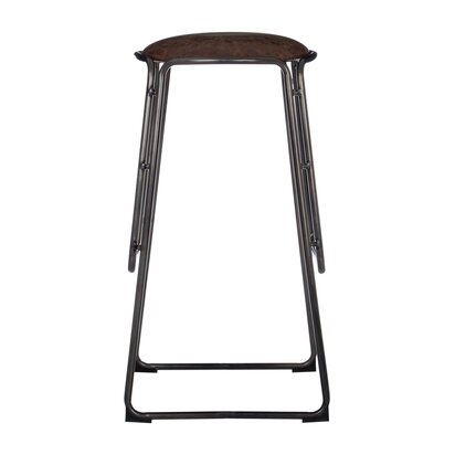 Monuley Mocha Bar Stool With Gunmetal Legs