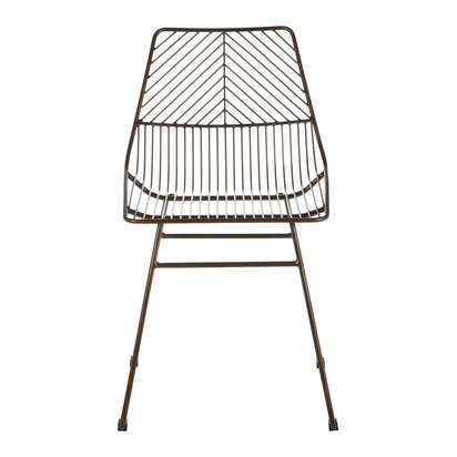 District Bronze Metal Wire Tapered Legs Chair