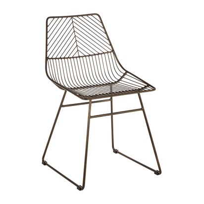 District Bronze Metal Wire Tapered Legs Chair