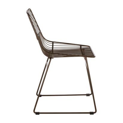 Calavale Bronze Metal Wire Tapered Legs Chair