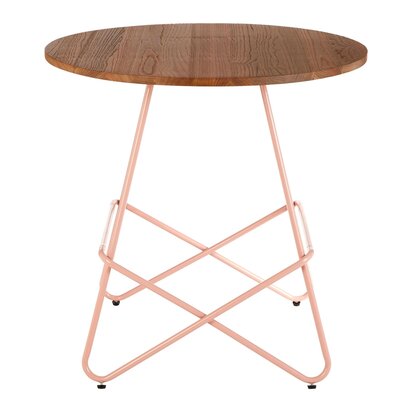 Calavale Pink Metal And Elm Wood Round Dining Table