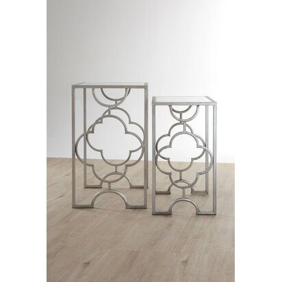 Merlin Set Of Two Silver Leaf Side Tables