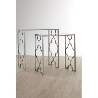 Merlin Set Of Two Silver Leaf Side Tables