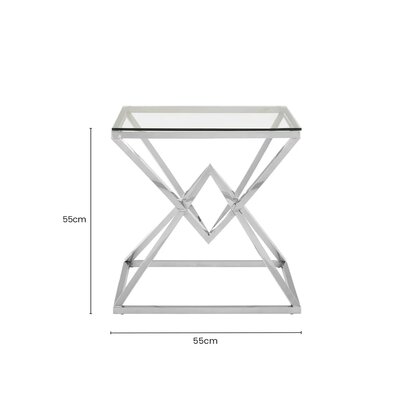 Allure Square Silver Finish End Table