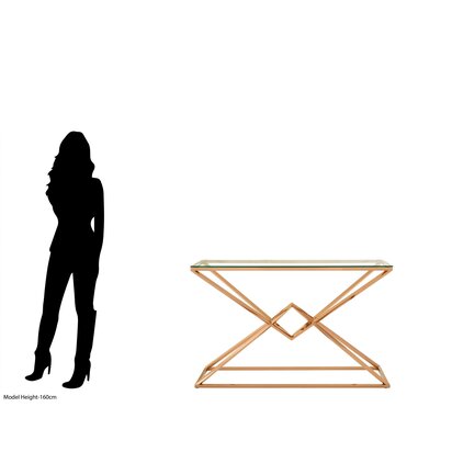 Allure Corseted Rose Gold Console Table