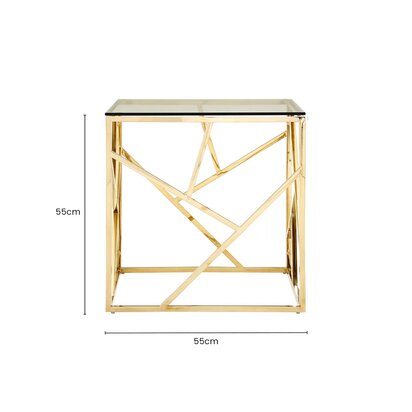 Allure Champagne Gold Geometric End Table