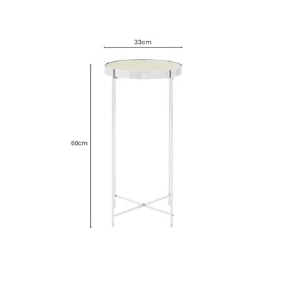 Allure Silver Mirror Tall Side Table