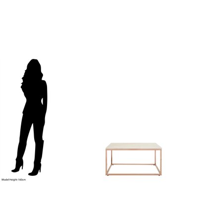 Allure Square Rose Gold and Marble Coffee Table