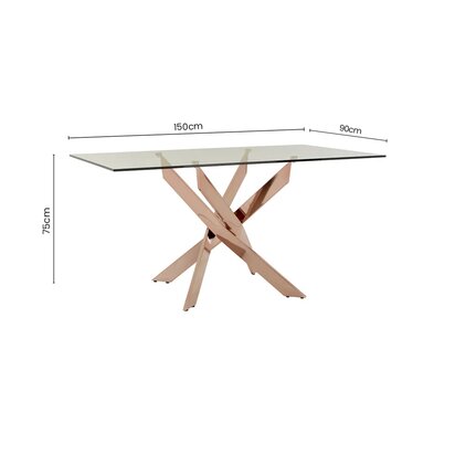 Allure Rectangular Rose Gold Dining Table