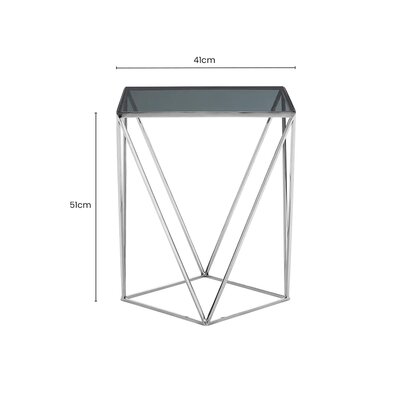 Shalimar Square Top and Quadrilateral Base Side Table