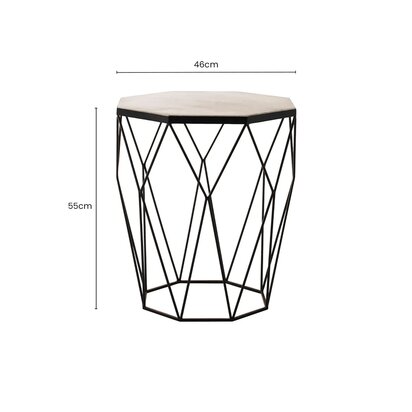 Shalimar Octagon Matte Black Side Table